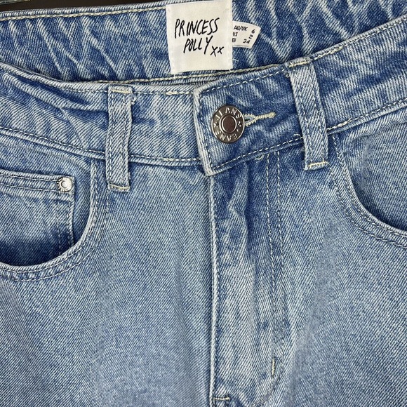 Princess Polly Women Size 2 High Rise Patchwork Mom Jeans jeans - Picture 7 of 10